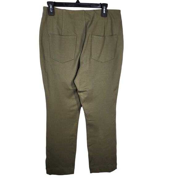 Belle by Kim Gravel Size 12 Reg Ponte Utility Pant Olive Envy Leg Zip A609932 - Picture 2 of 8